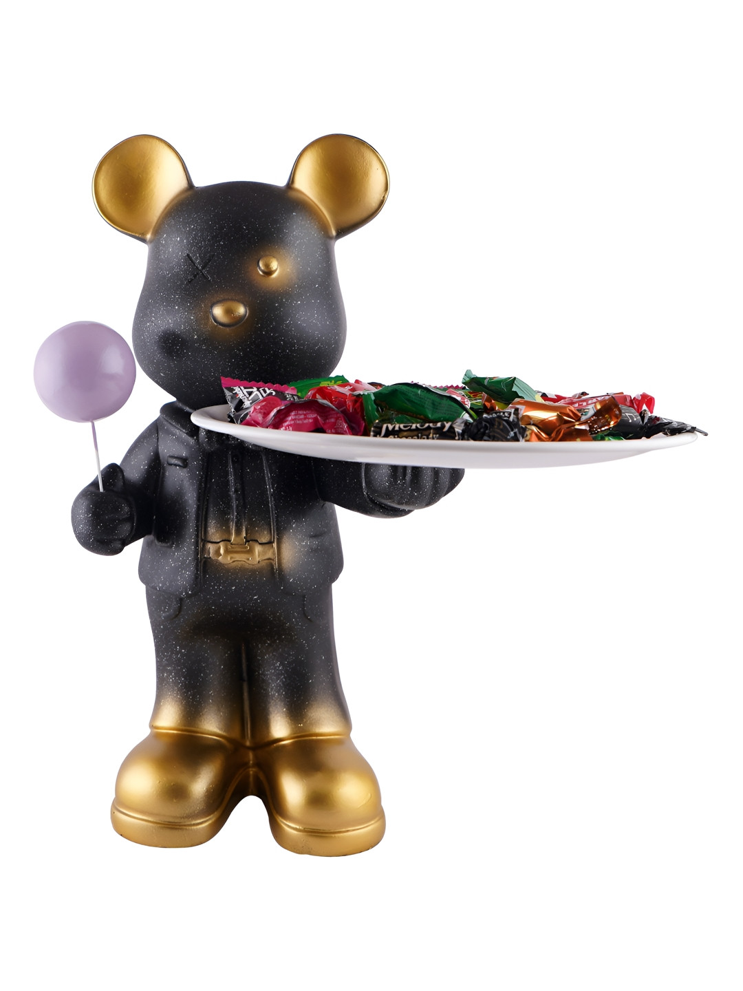 Zart Cool Bulldog Black Polyresin Matte Living Room Medium Showpiece - 11 Inches