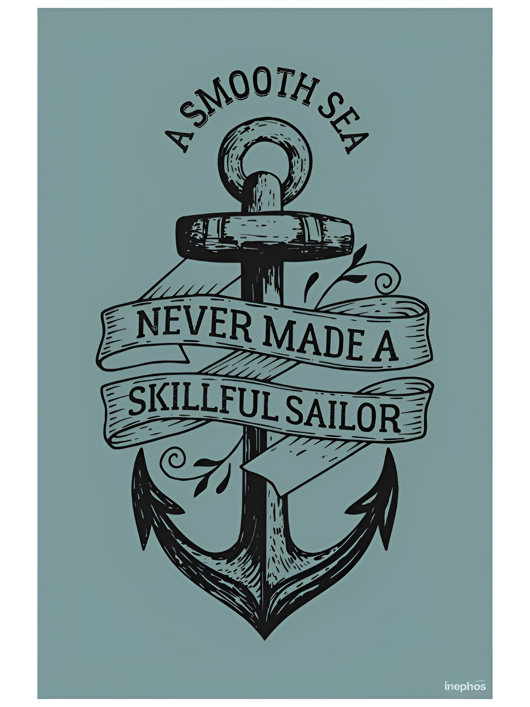 Inephos Blue and Black Printed Paper Creative Artwork Wall Poster