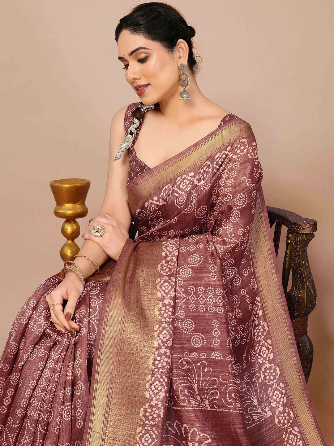KALINI Bandhani Silk Blend Bandhani Saree