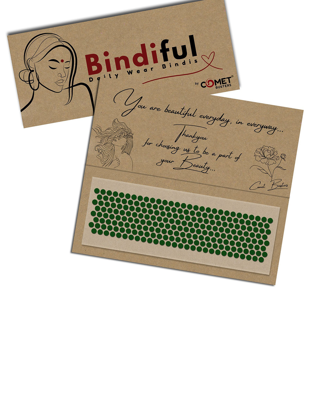 Comet Busters Bindiful Traditional Round Bindi - Dark Green