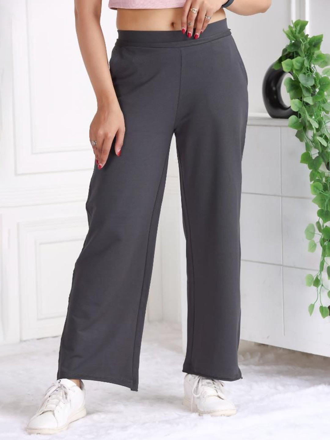 Mlada Women Cotton Original All Day Wide Flare Easy Wash Bootcut Trouser