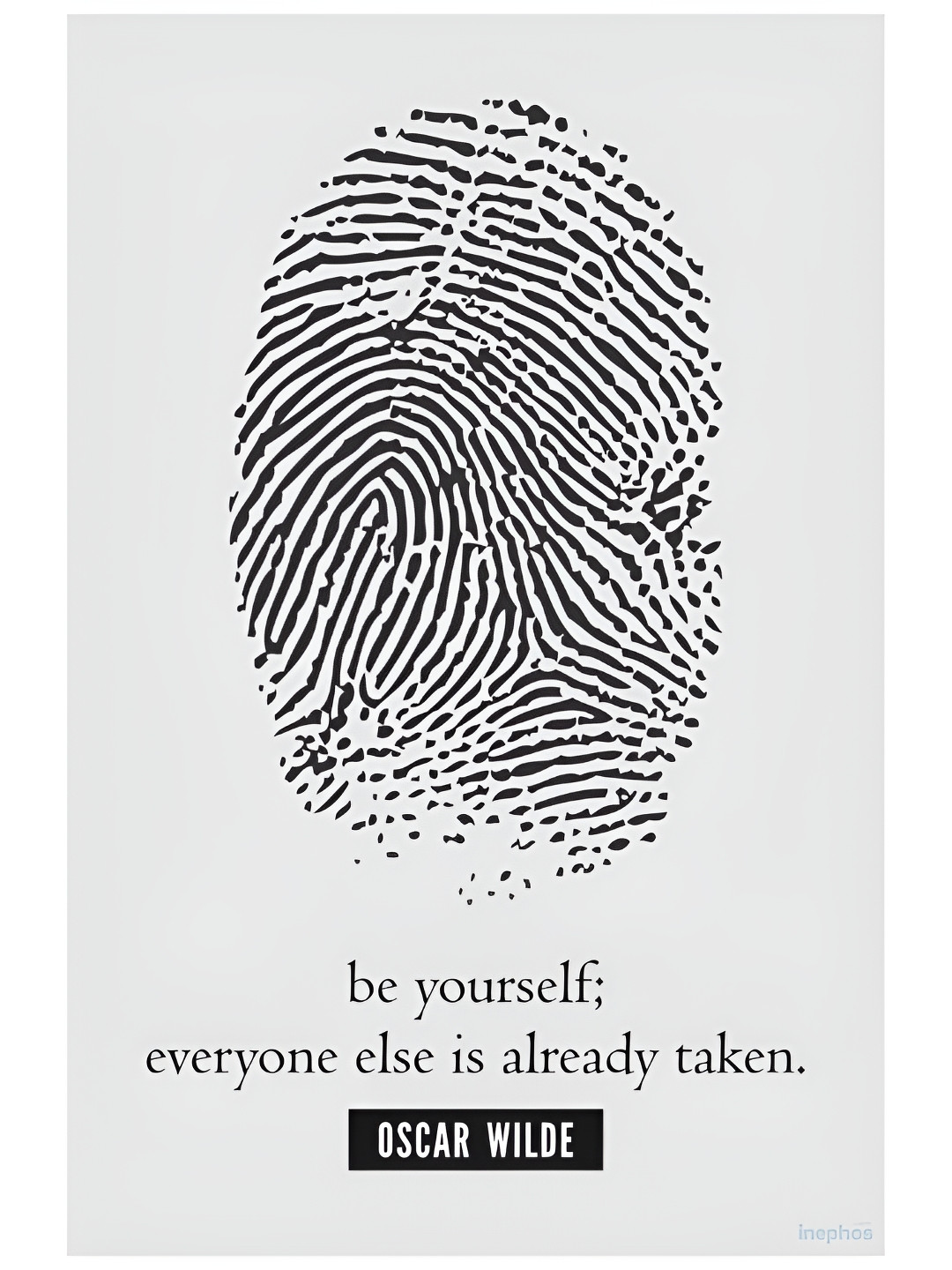 Inephos InephosWhite & Black Oscar Wilde - Be Yourself Inspirational Vinyl Poster