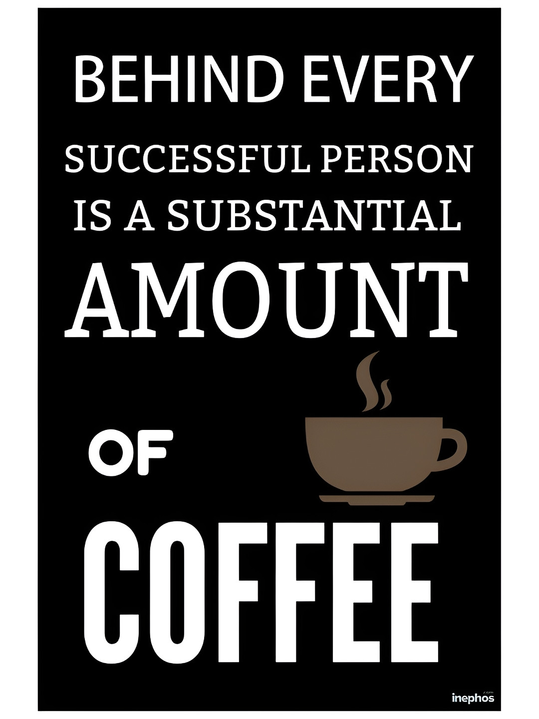 Inephos Black and Brown Printed Paper Creative Artwork Wall Poster