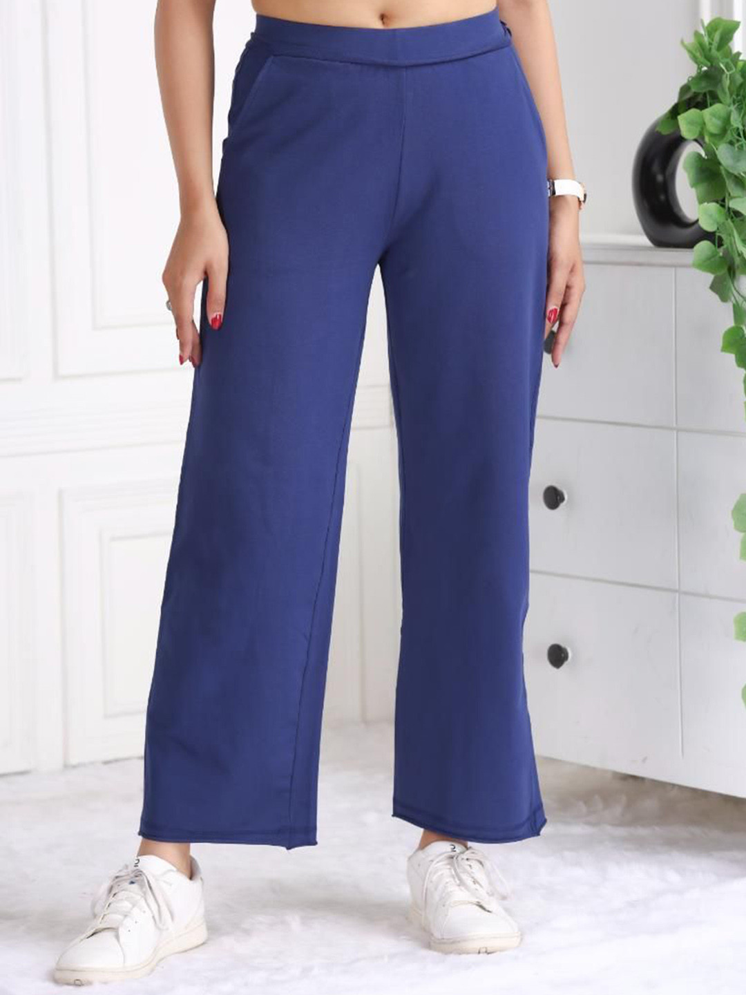 Mlada Women Cotton Flared Fit All Day Wide Bootcut Trousers