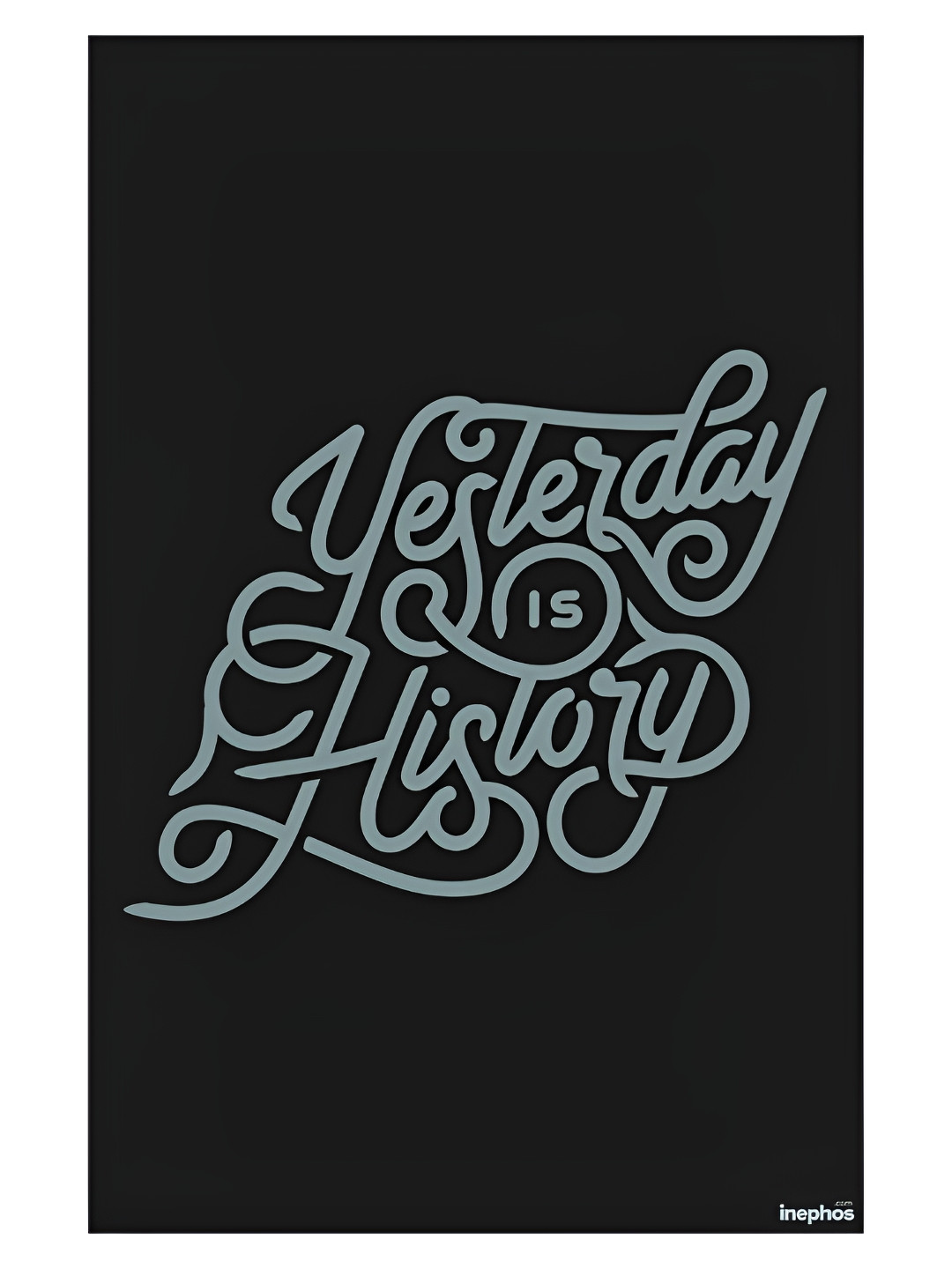 Inephos Black & Grey Yesterday Is History Inspirational Vinyl Poster