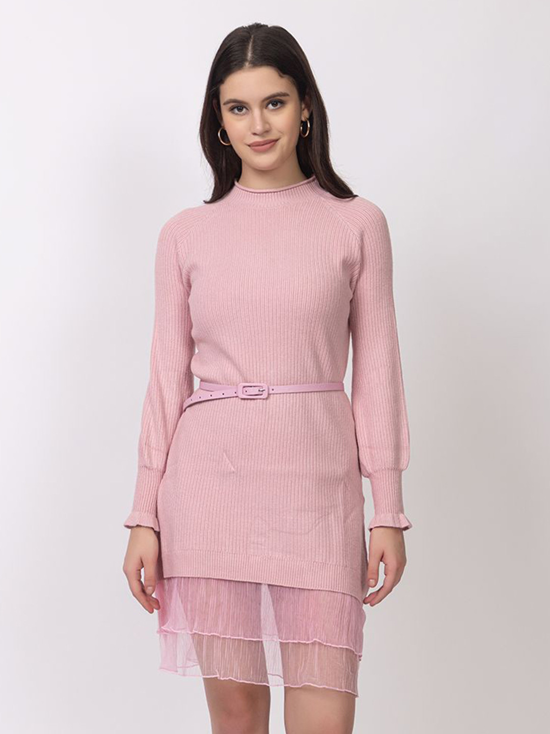 Lory Self Design Above Knee Bodycon Dress