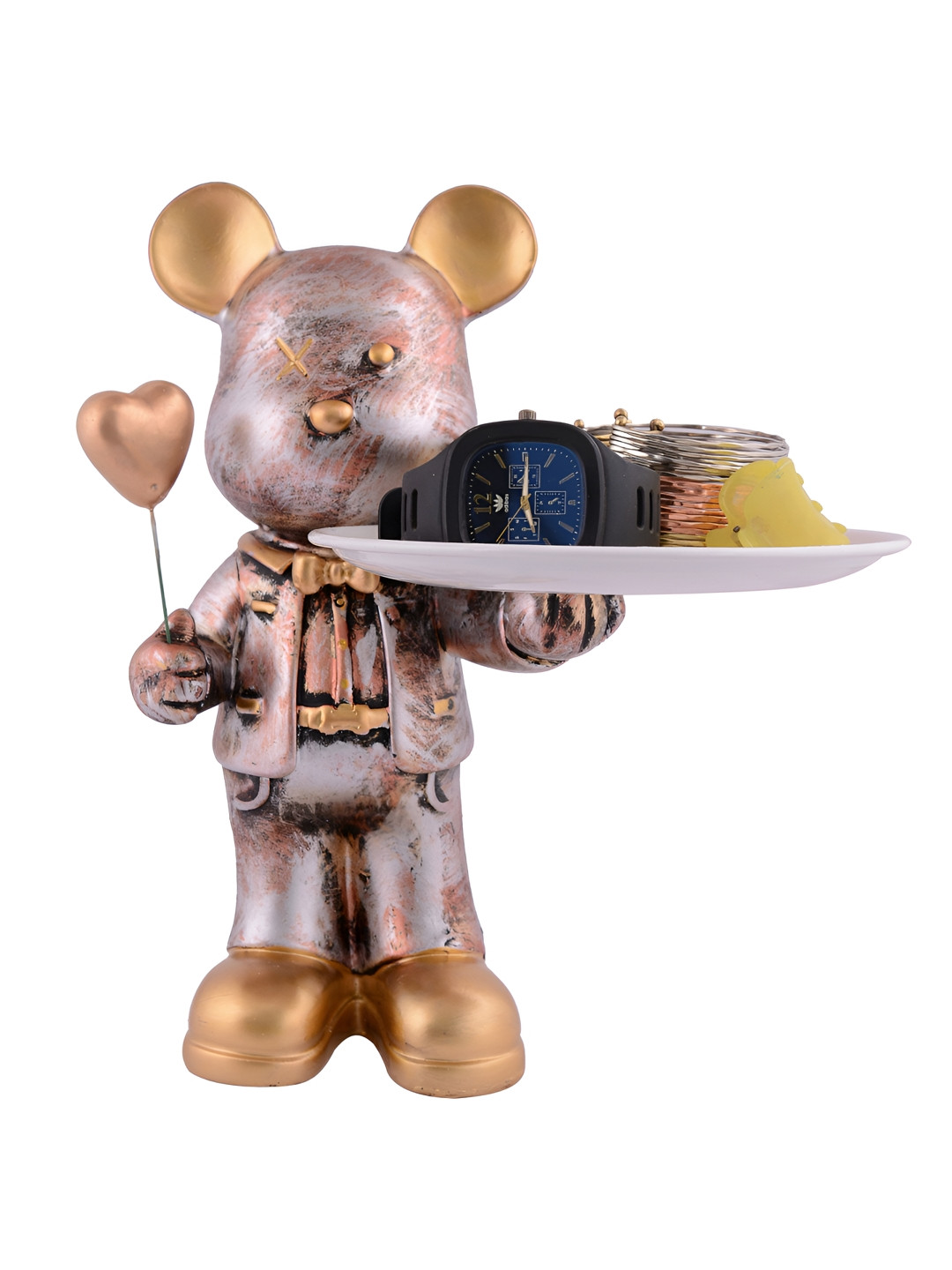 Zart Cool Dog Bulldog Copper Polyresin Natural Living Room Medium Showpiece - 11.5 Inches