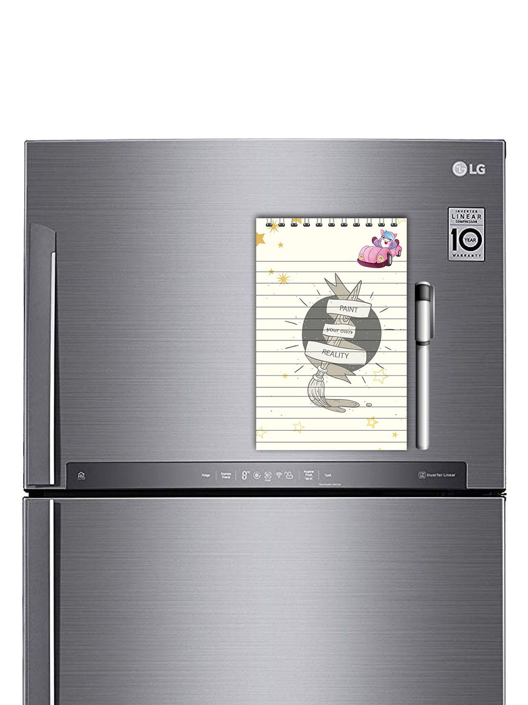 ARTBUG White & Grey To do List Printed Decorative Magnet With Marker