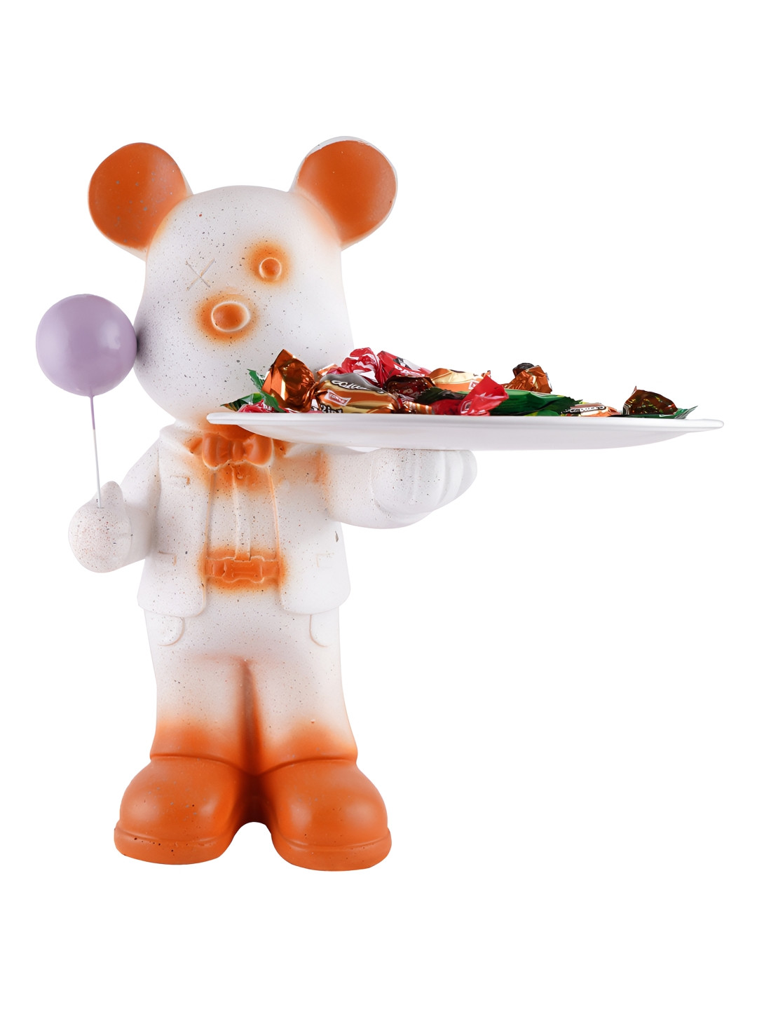 Zart Cool Dog Bulldog White Polyresin Natural Living Room Medium Showpiece - 11 Inches