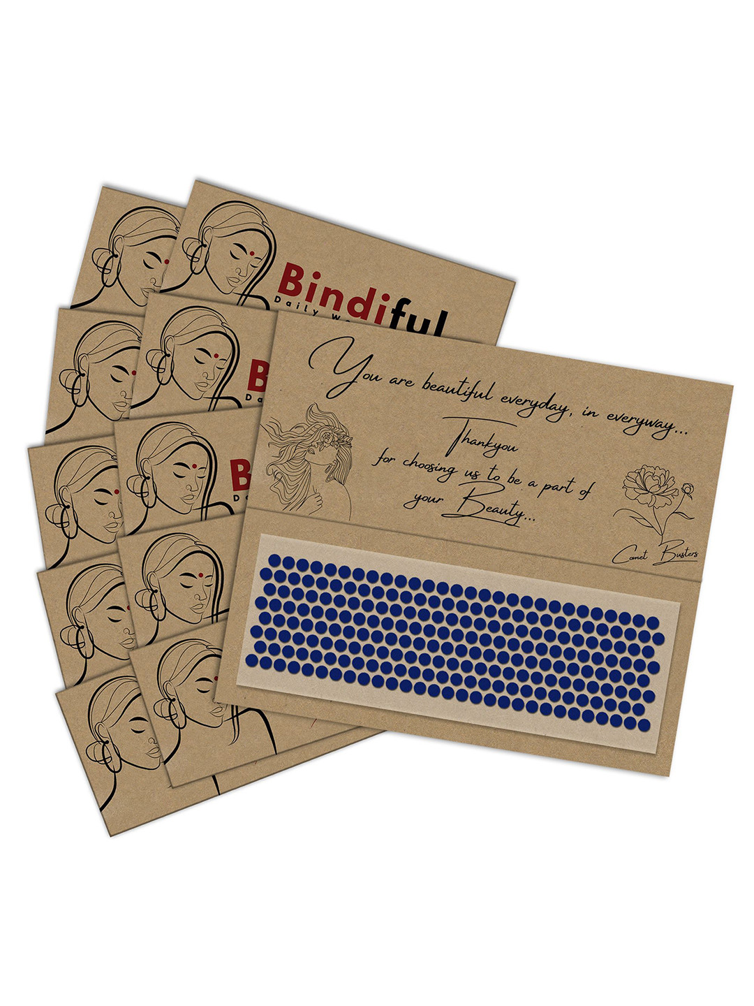 Comet Busters Set Of 10 Bindiful Traditional Bindis - Navy Blue