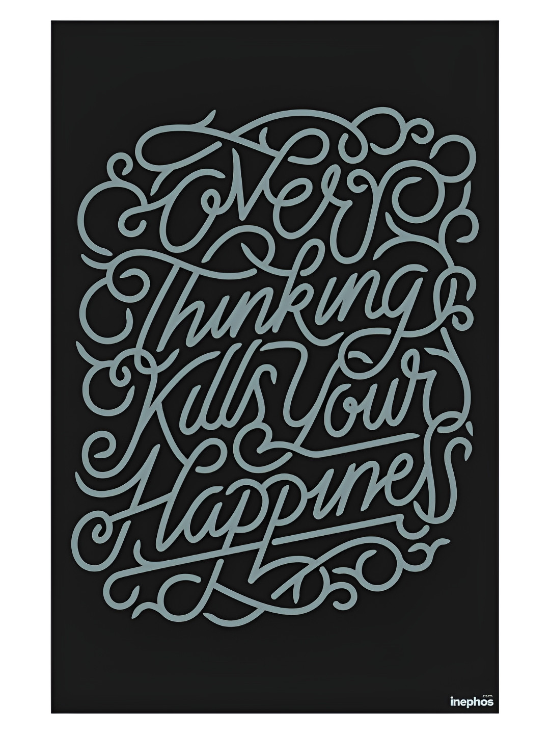 Inephos Blue & Black Printed Paper Creative Artwork Wall Poster