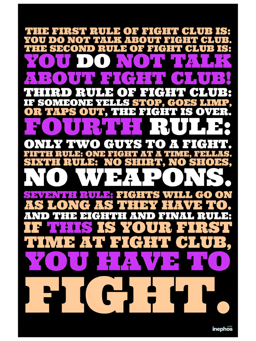 Inephos Purple & Peach-Coloured Printed Paper Creative Artwork Wall Poster