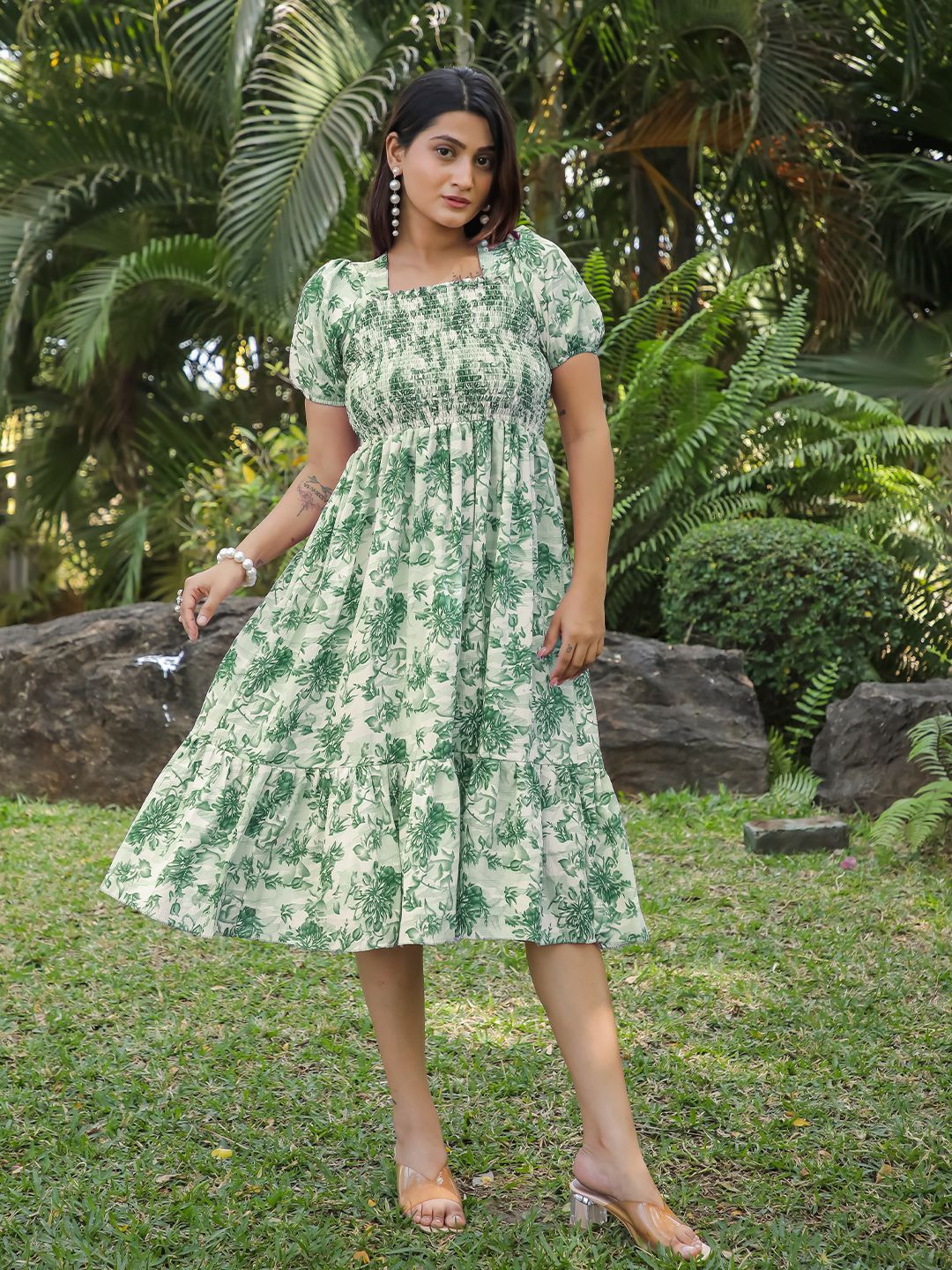 STARWORD Women Self Design Fit & Flare Dress