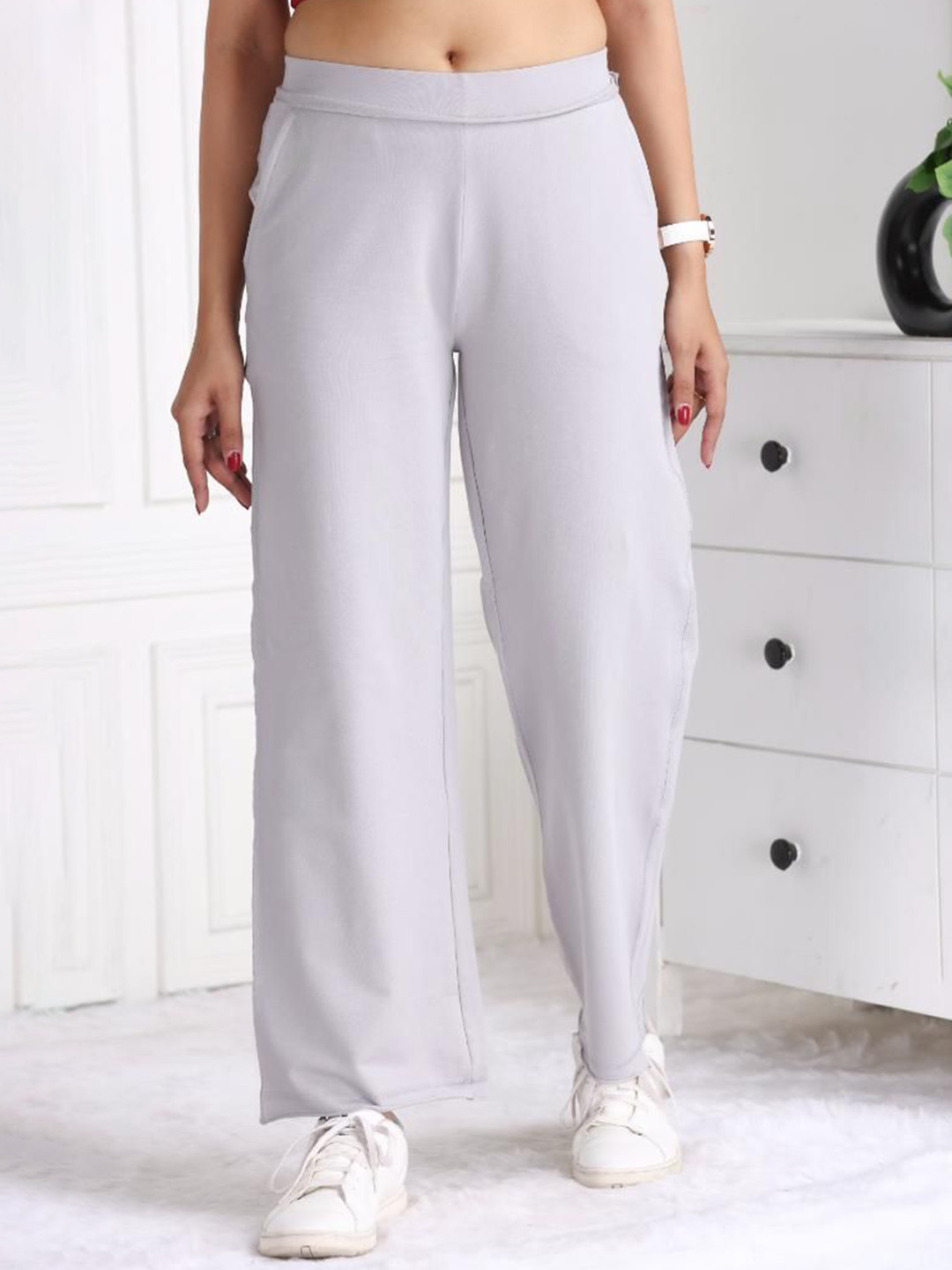 Mlada Women Cotton Original All Day Wide Flare Easy Wash Bootcut Trouser