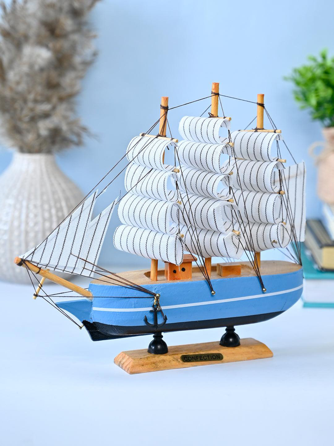 MARKET99 Wooden Decorative Wooden Sailing Ship Showpieces
