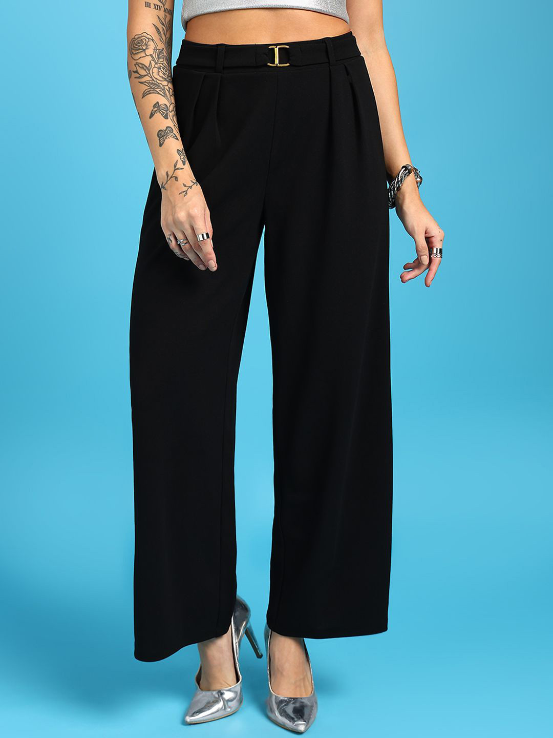 SAFFE Women Smart Flared Trousers