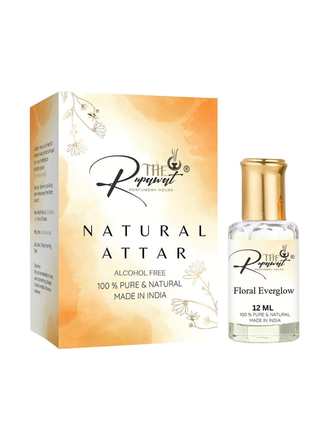 THE RUPAWAT Perfumery House Floral Everglow 100% Natural & Pure Alcohol Free Attar- 12 ml