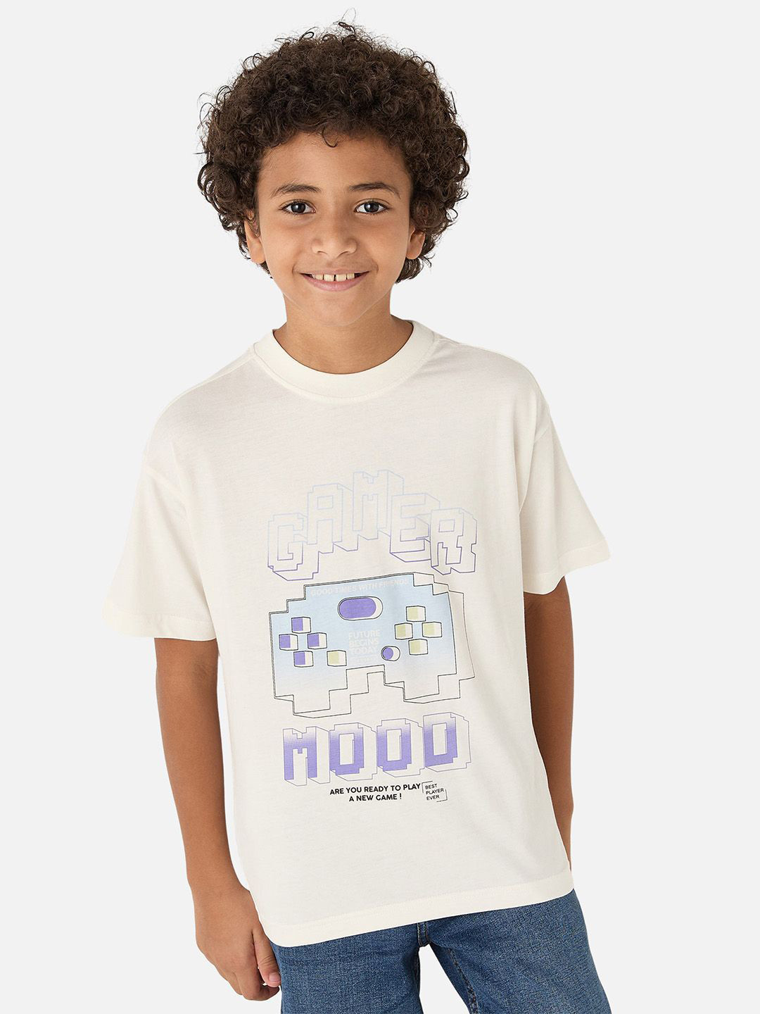 Juniors by Babyshop Kids Printed Round Neck Short Sleeves Cotton T-shirt