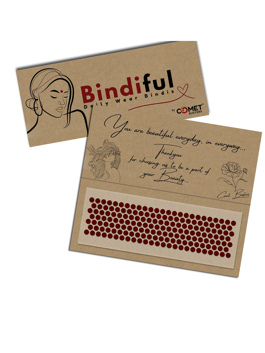 Comet Busters Bindiful Daily Wear Traditional Bindis- Maroon