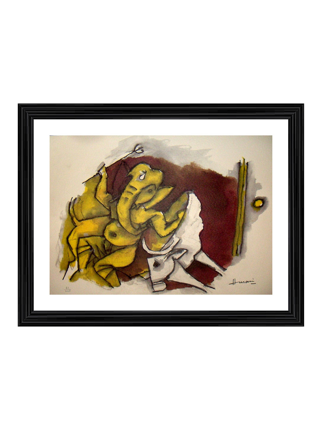 Adventures India Ganesha's Tandaw Wood Wall Rectangle Paintings Wall Art - 6 x 21 in