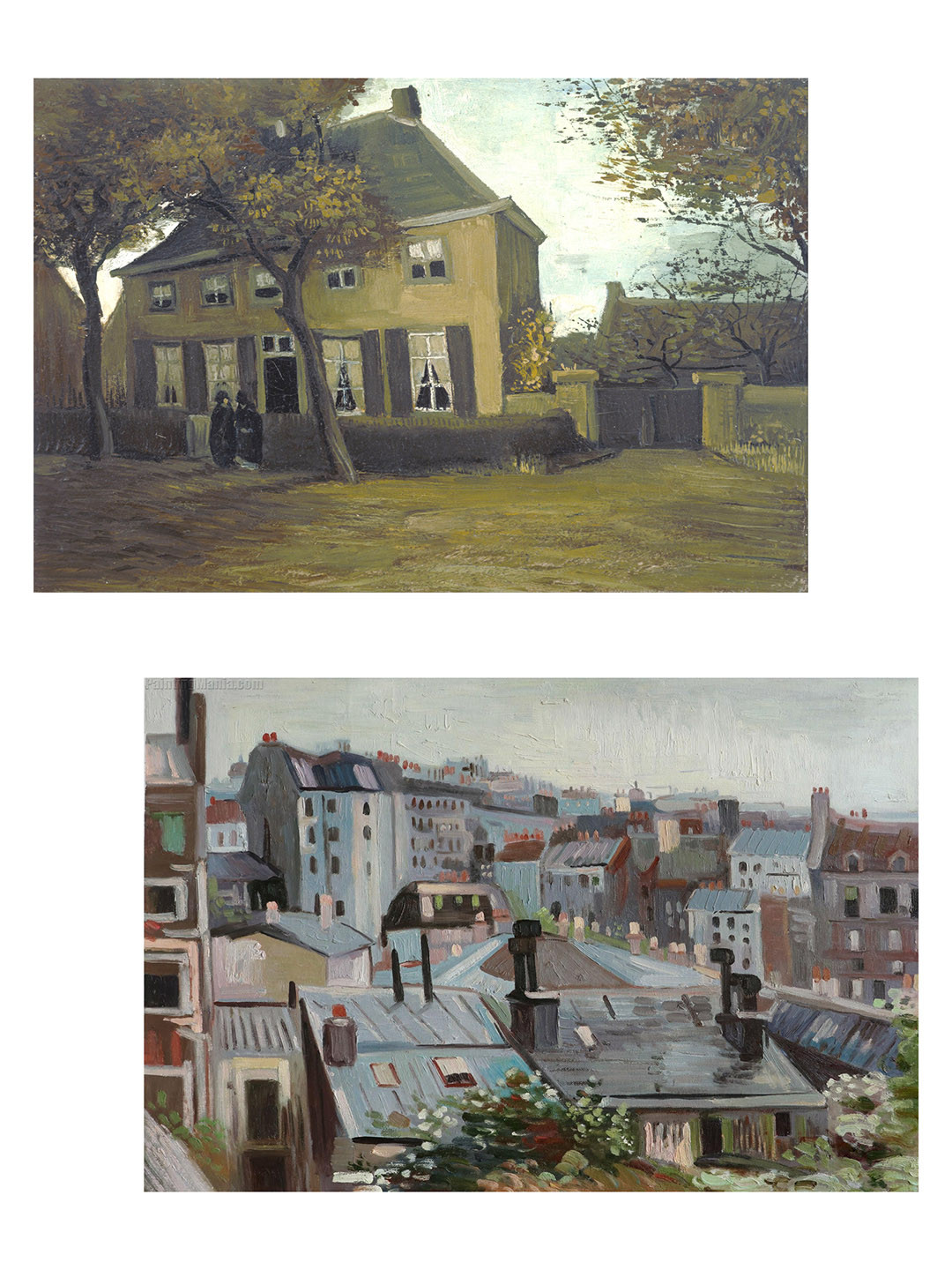 AdventuresIndia Wood 2 Pcs Wall Rectangle Paintings Wall Art -11.8x14.9In