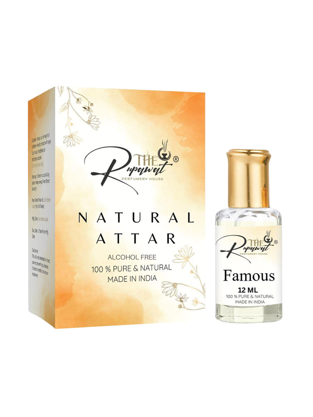 THE RUPAWAT Perfumery House Famous 100% Natural & Pure Alcohol Free Attar- 12 ml