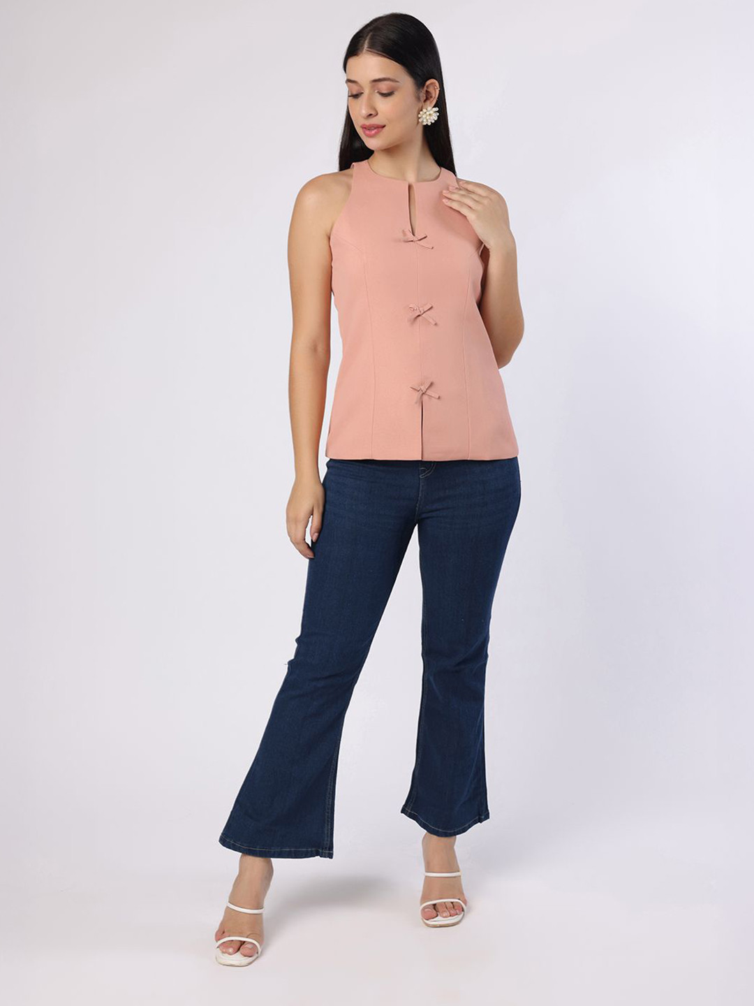 BLANC9 Women Sleeveless Cut OutTop