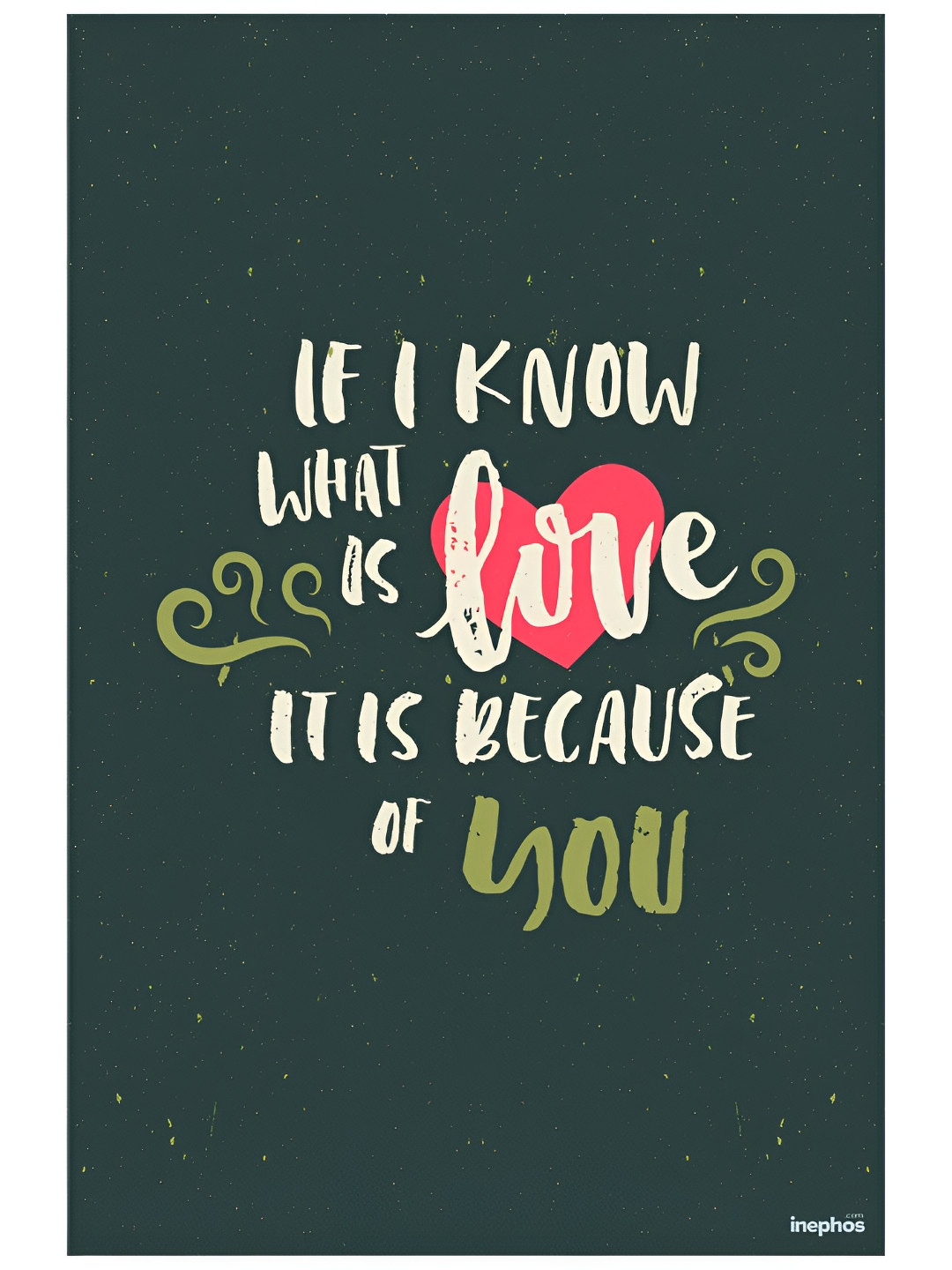 Inephos Green & White What Is Love Vinyl Poster