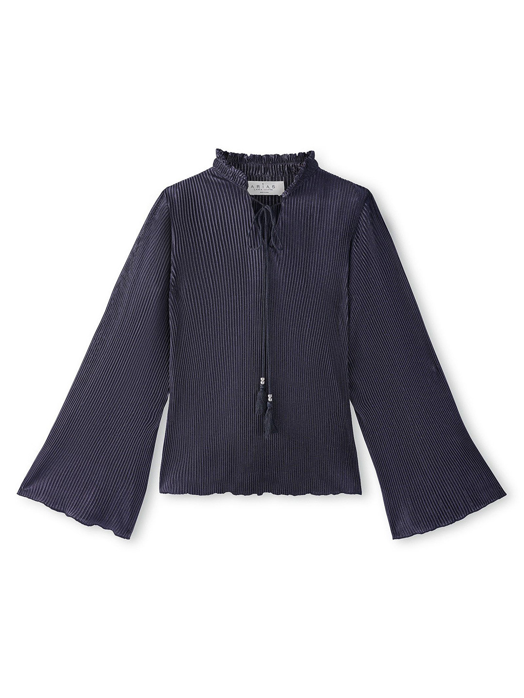 ARIAS By LARA DUTTA Girls Flared Sleeve Tie-Up Neck Top