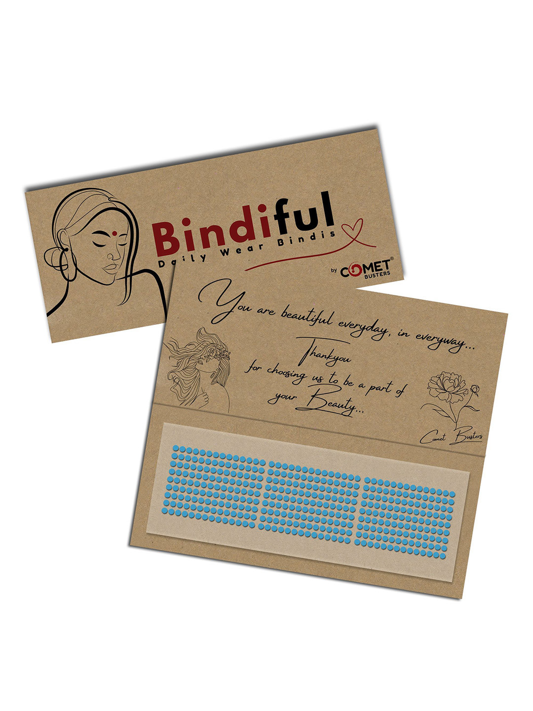 Comet Busters Bindiful Traditional Round Bindi - Turquoise Blue