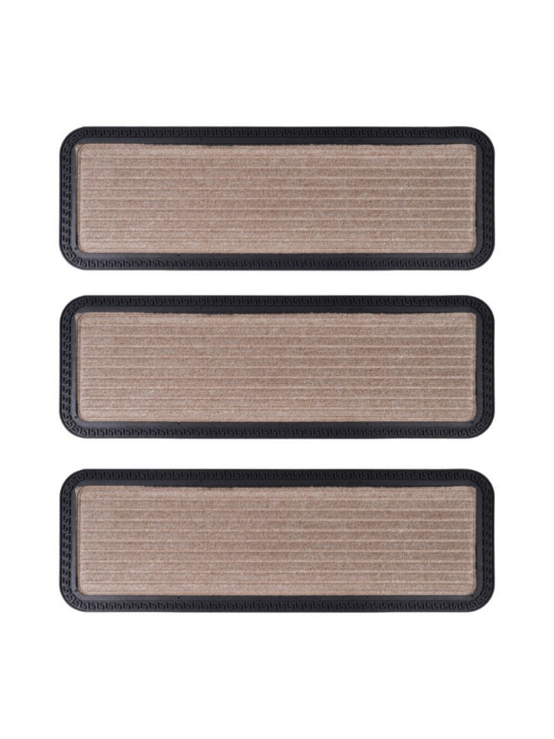 Black gold 3 Pcs Brown &  Black Textured Step Mat