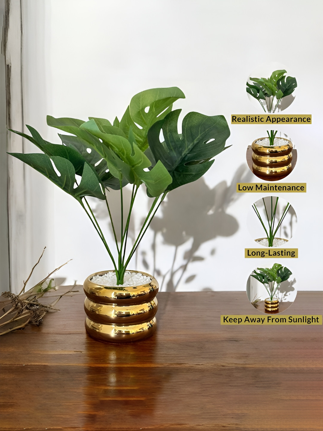 Art Street Green 1 Pieces Palm Artificial Plant With Pot