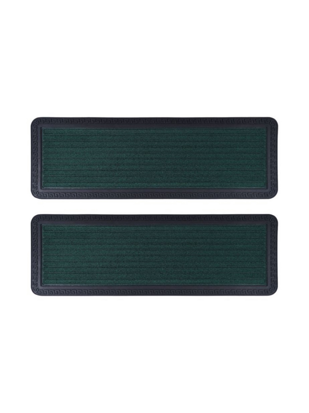 Black gold 2-Pcs Green & Black Textured Anti Skid Step Mat