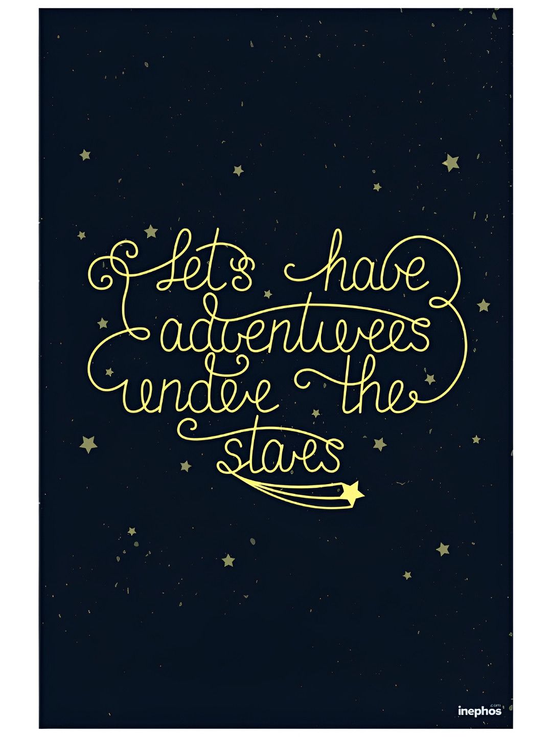 Inephos White & Blue Lets Have Adventure Inspirational Vinyl Poster