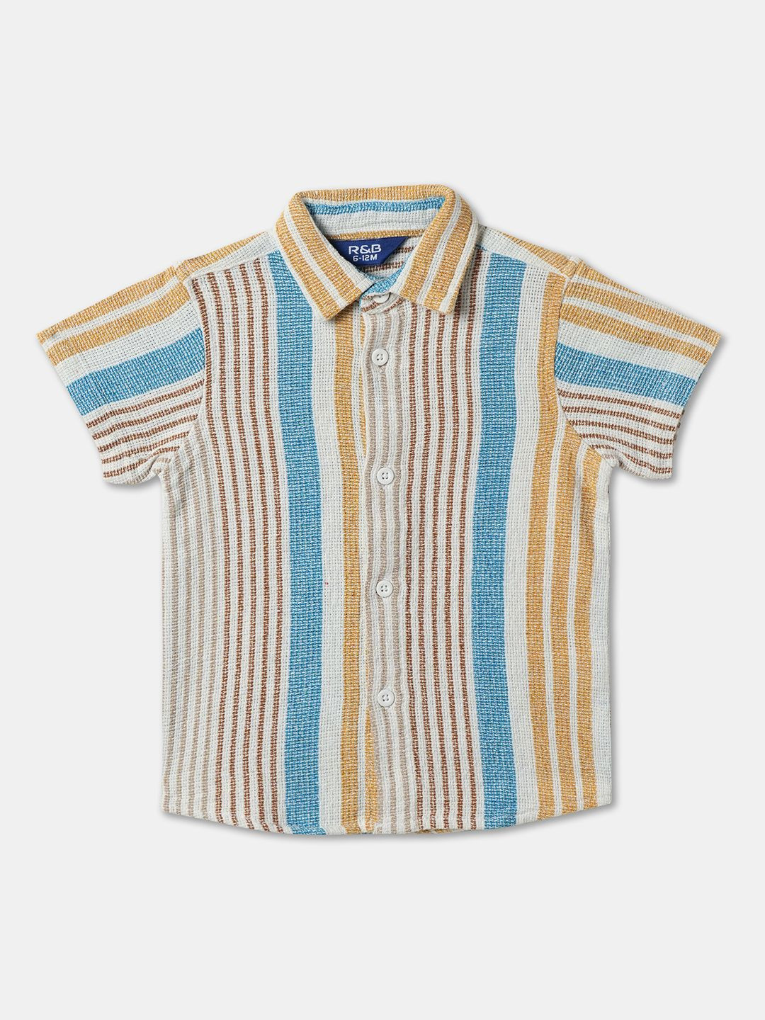 R&B Boys Multi Stripes Opaque Striped Casual Shirt