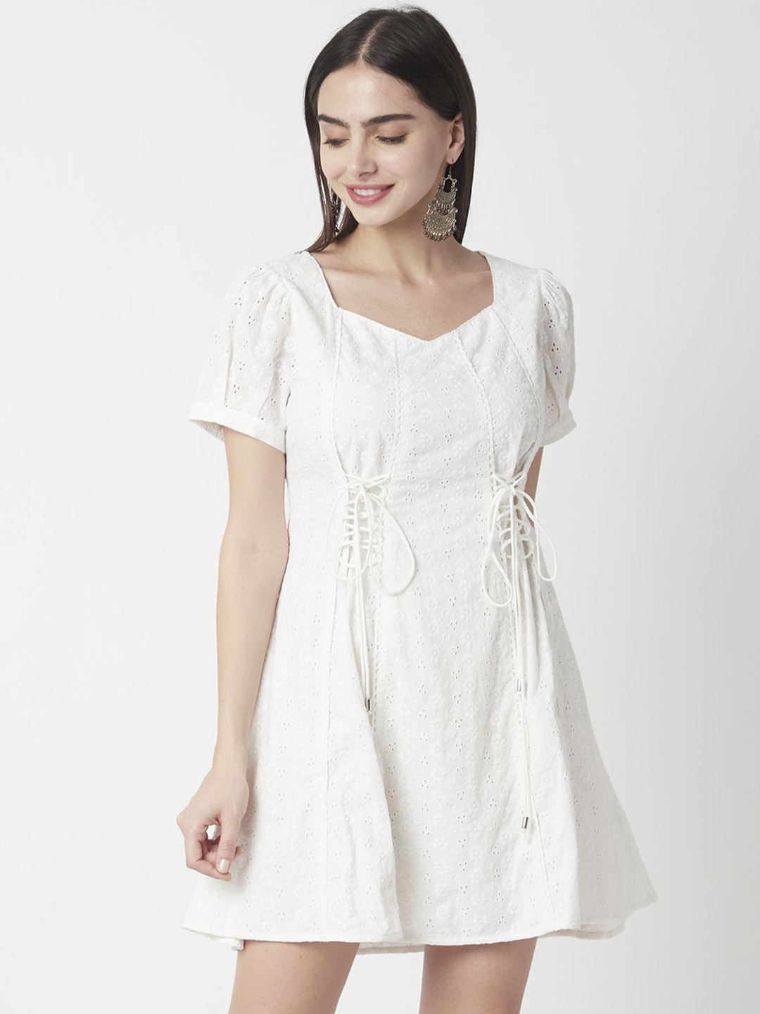 R&B Women Mini Cotton Fit and Flare Dress