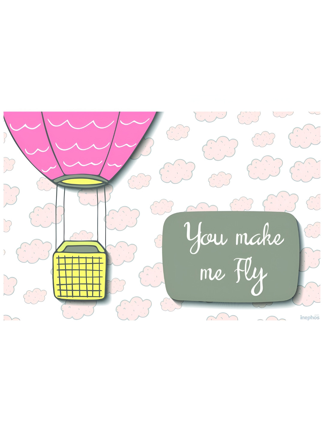 Inephos Off White & Yellow You Make Me Fly Vinyl Poster