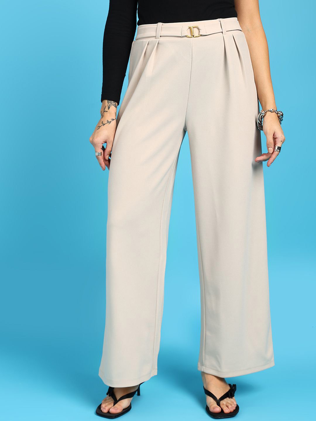 SAFFE Women Smart Flared Trousers