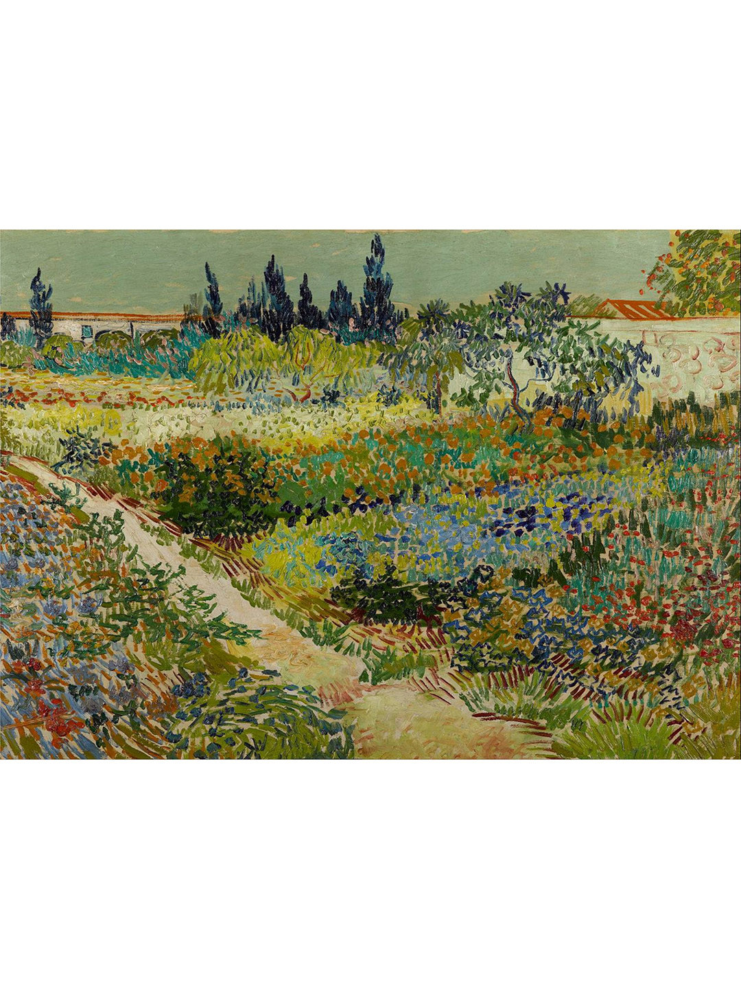 AdventuresIndia Garden at Arles Wood Wall Rectangle Paintings Wall Art -18 x 24In