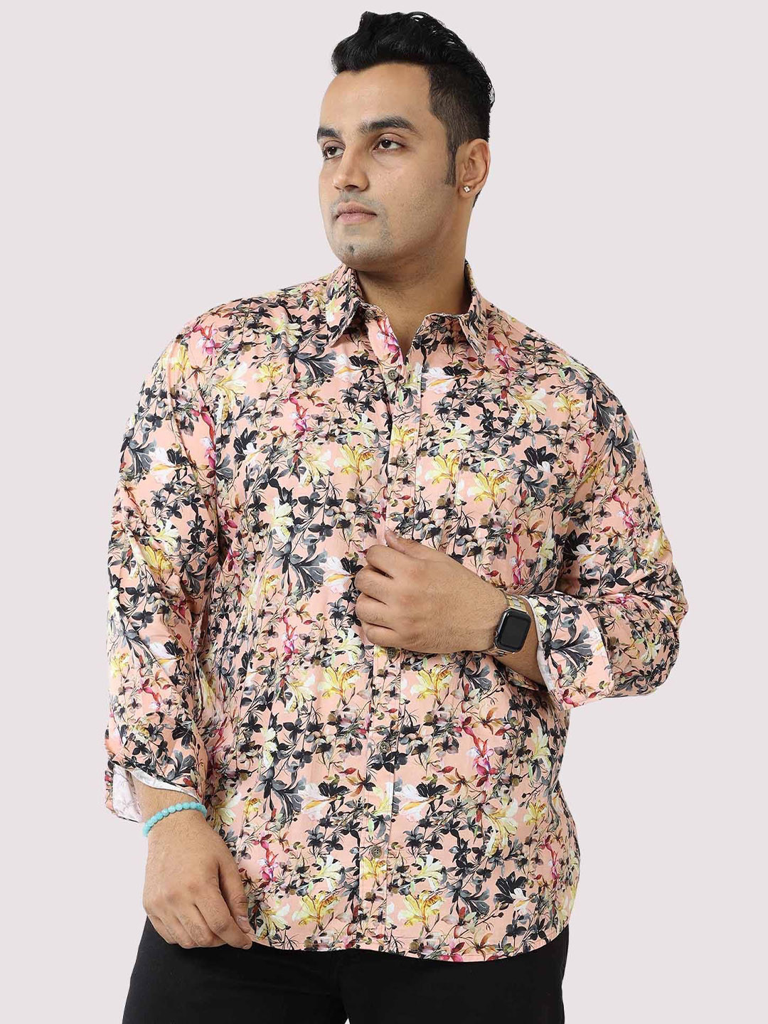 Guniaa Men Classic Tailored Fit Floral Opaque Printed Casual Shirt