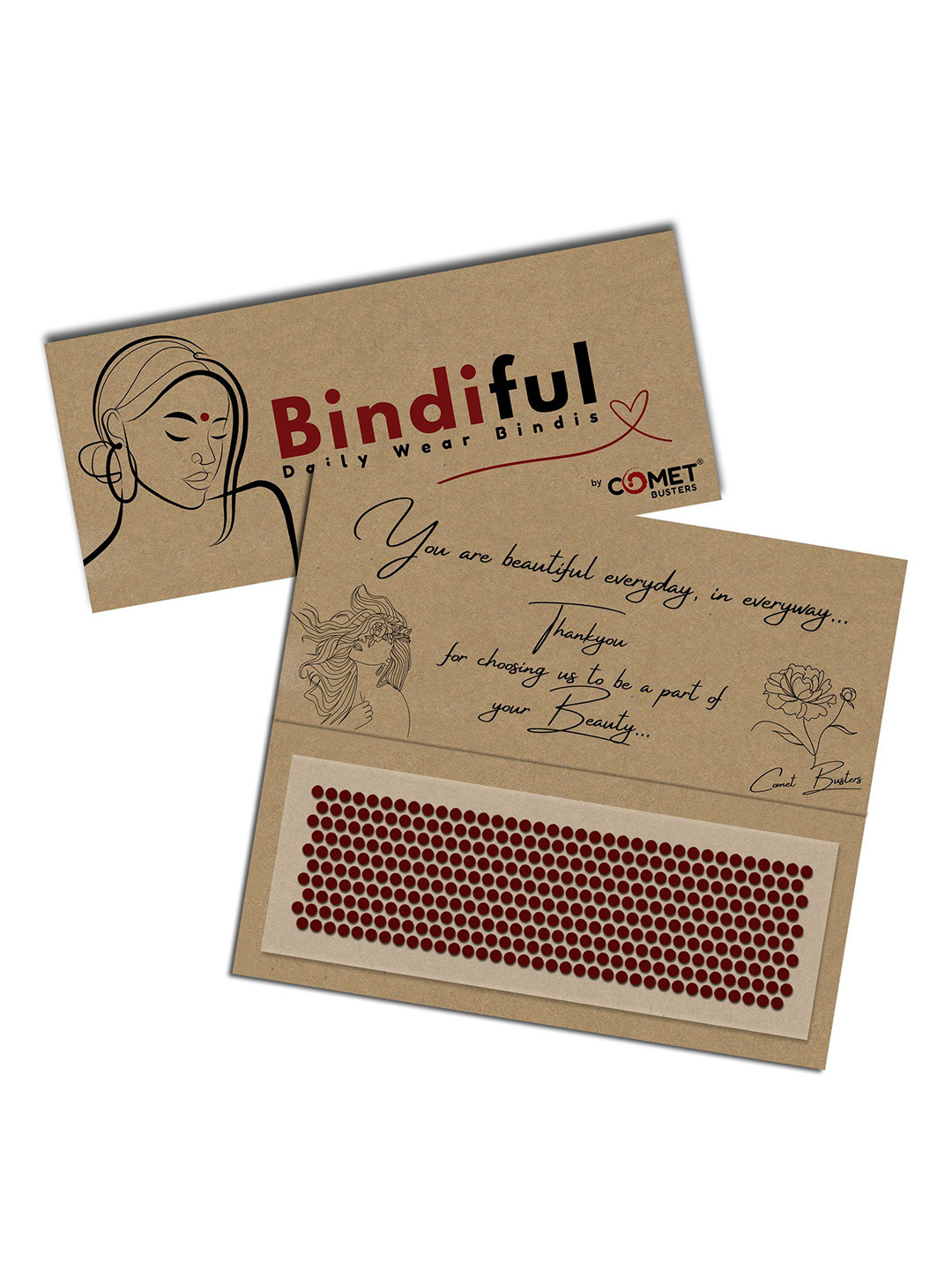 Comet Busters Bindiful Daily Wear Traditional Bindis - Maroon - 3mm