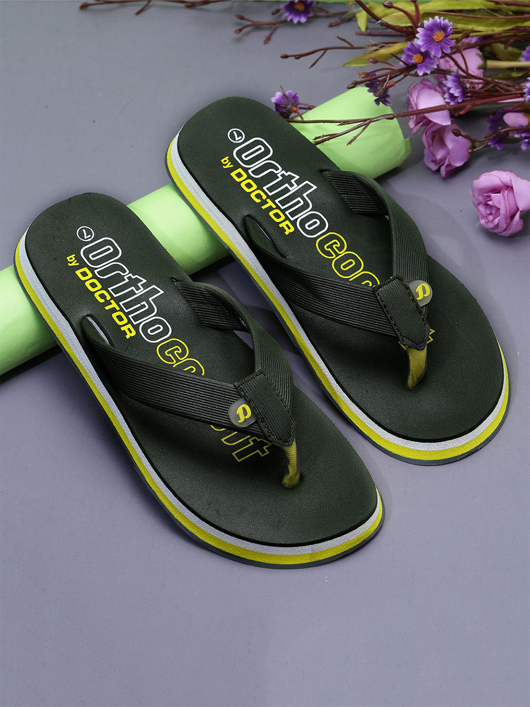 DOCTOR EXTRA SOFT Men Ortho Printed Rubber Thong Flip-Flops