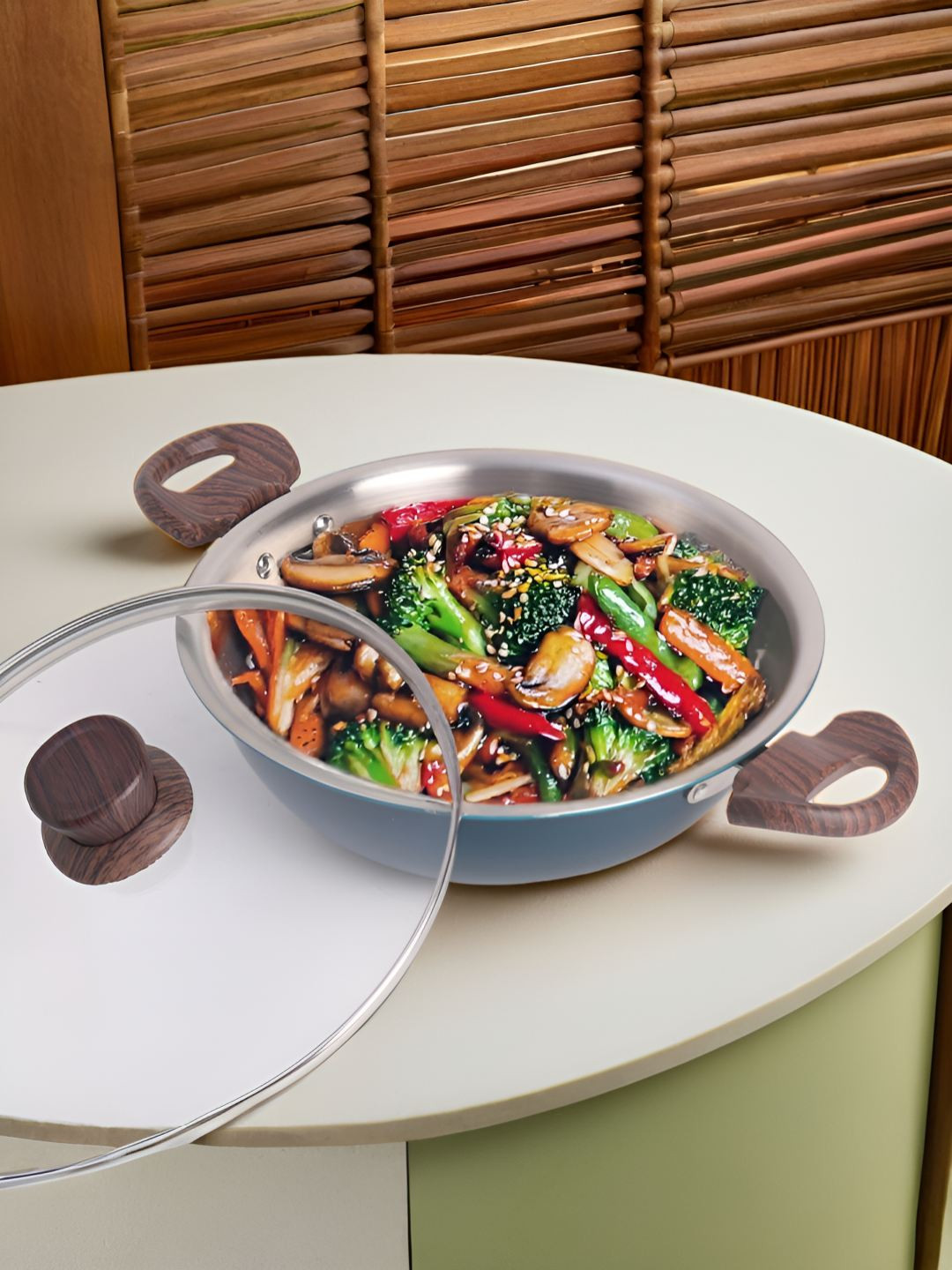 The Better Home Teal Induction Base Stainless Steel Cookware Set of