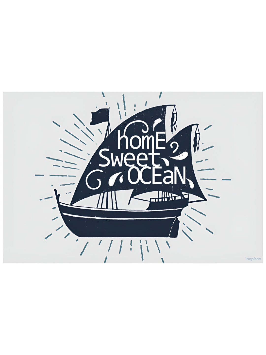 Inephos Black & White Home Sweet Ocean Inspirational Vinyl Poster