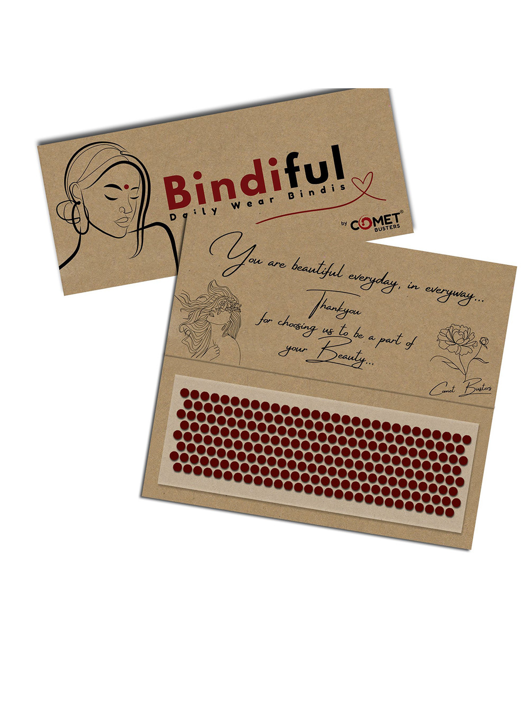 Comet Busters Bindiful Beautiful Traditional Designer Bindi - Maroon