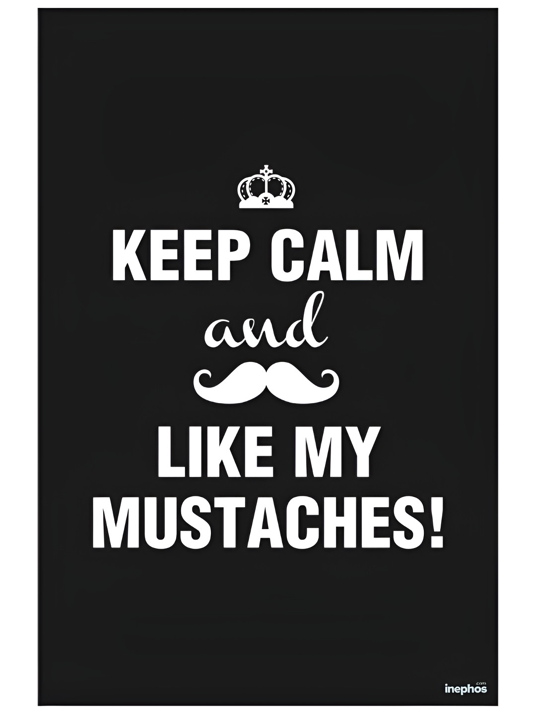 Inephos Black & White Keep Calm & Like My Mustaches Vinyl Poster