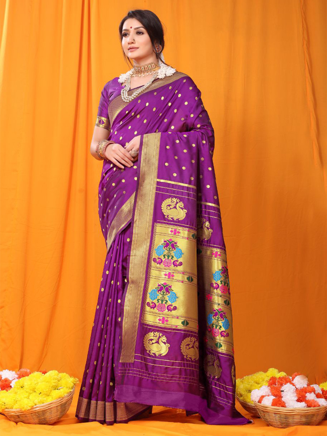 Royal Rajgharana Saree Woven Design Zari Paithani Sarees
