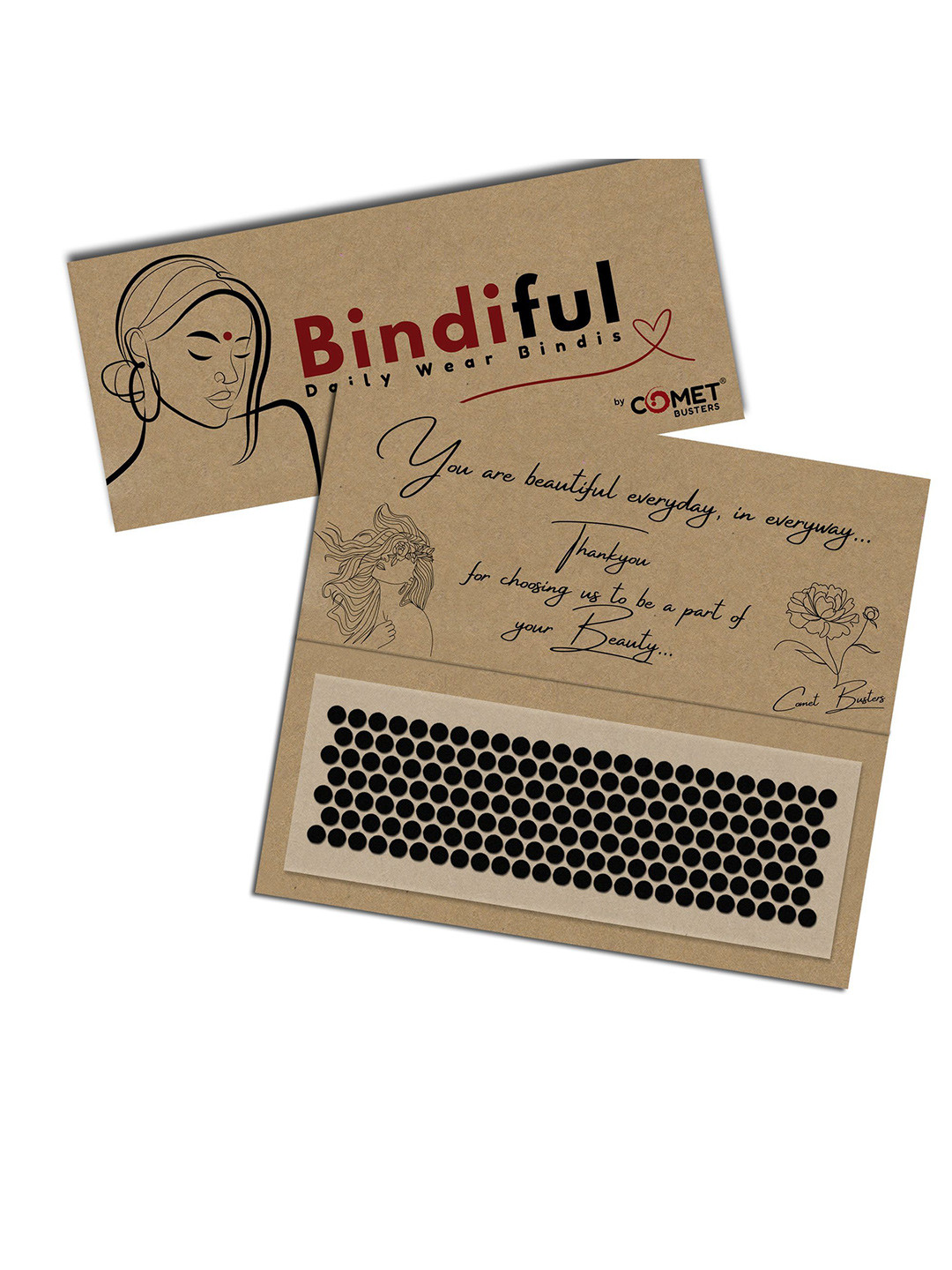 Comet Busters Bindiful Beautiful Traditional Designer Bindi - Black