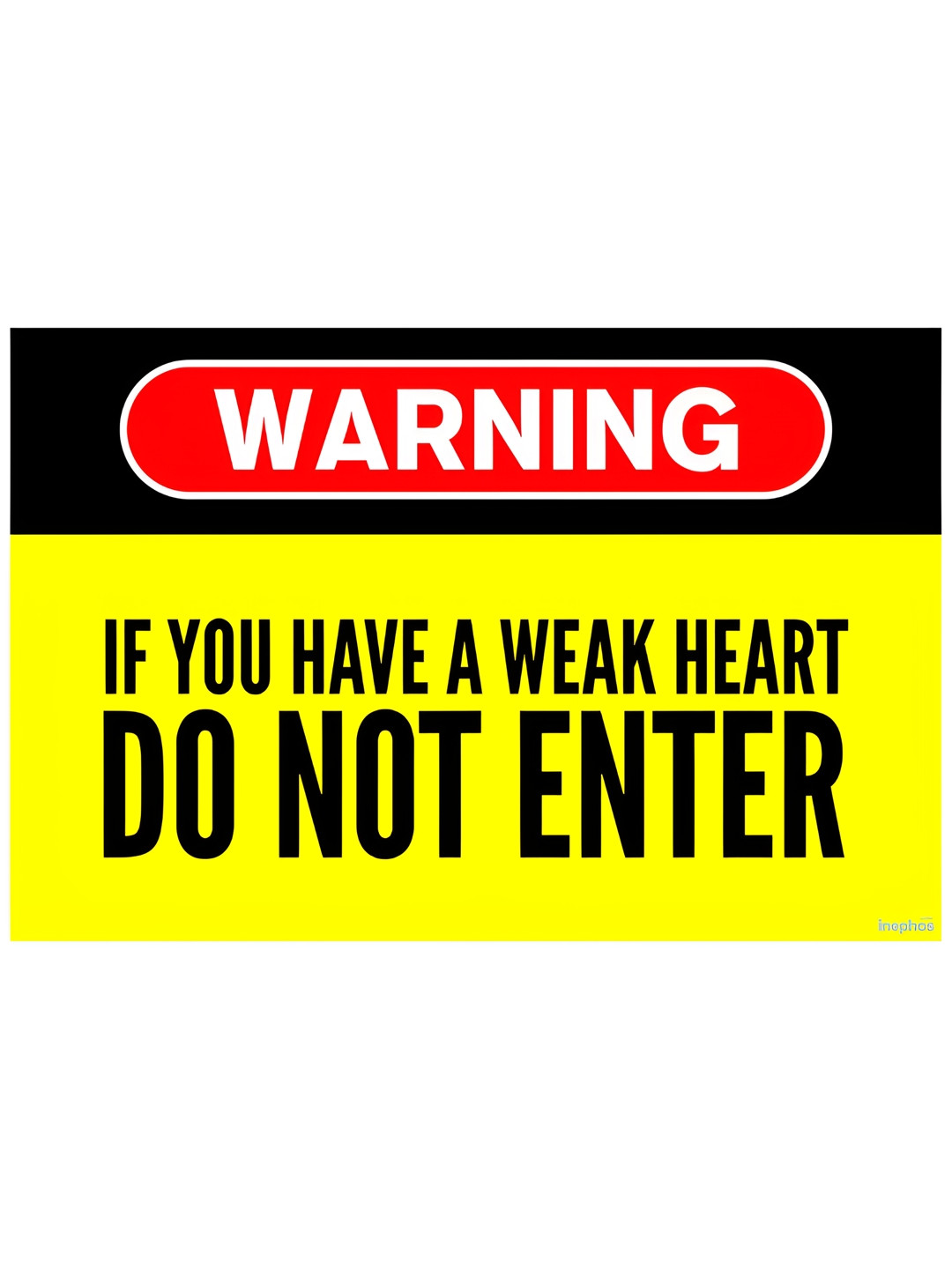 Inephos Yellow & Red Warning - Do Not Enter Funny Vinyl Poster For Room