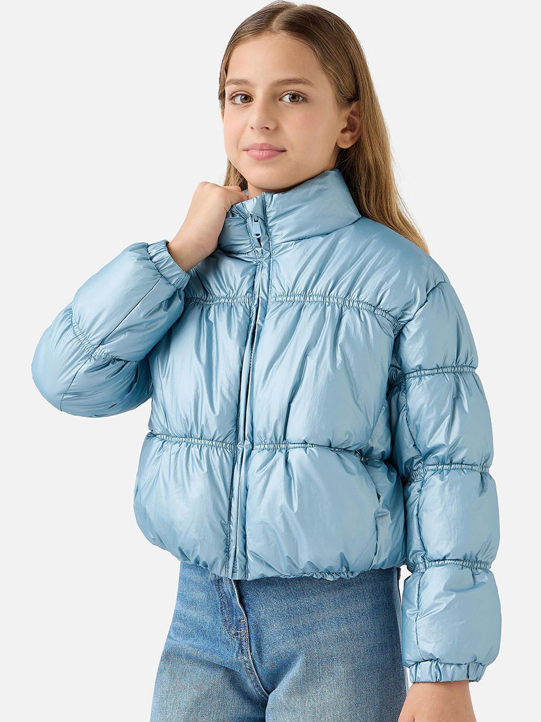 Juniors by Babyshop Girls Polyester Crop Puffer Jacket